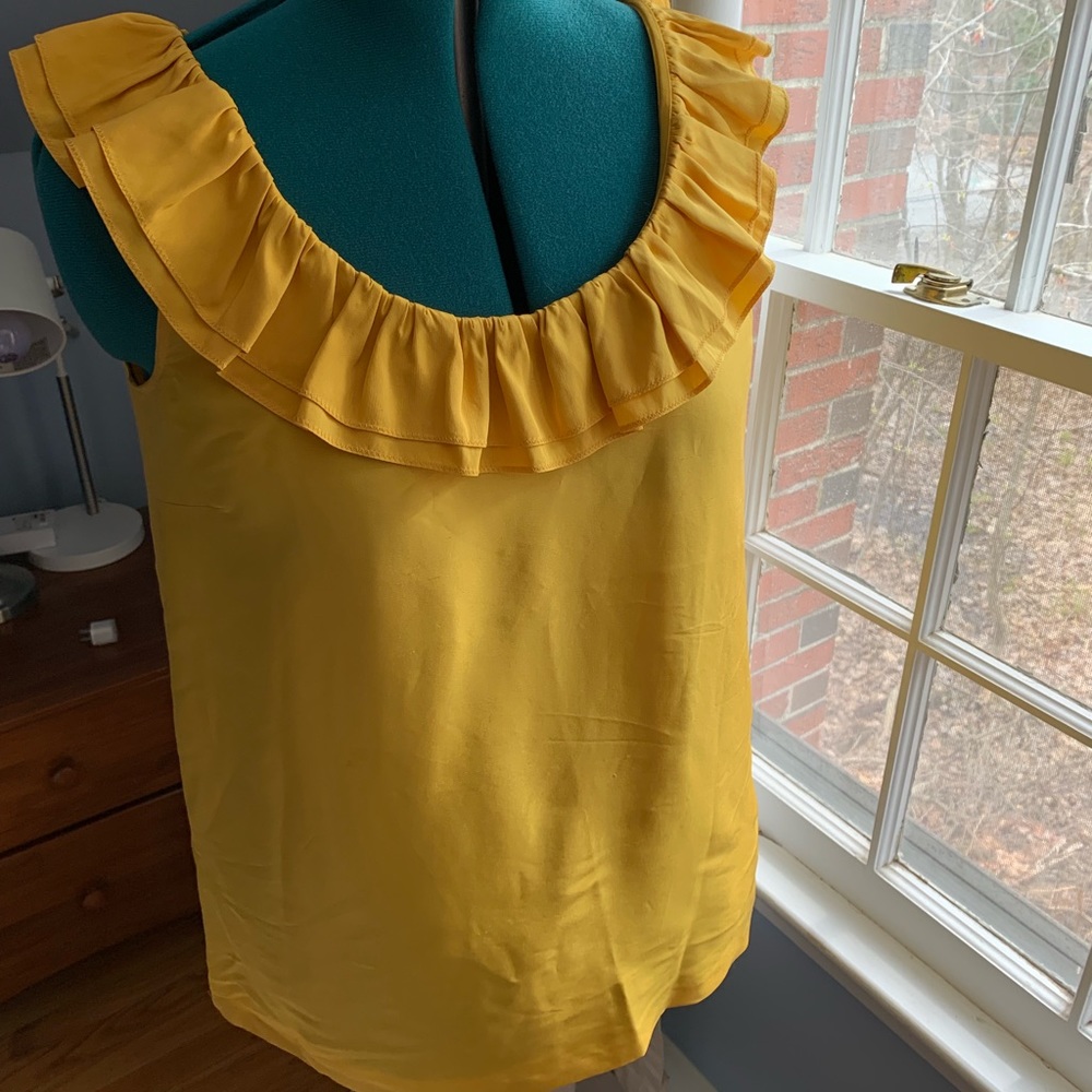 Yellow silk Kate Spade Blouse size Large